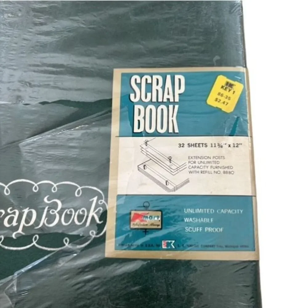 Vintage Kmart 32 Sheet 11 3/4 x 12” Green Scrapbook *NOS*